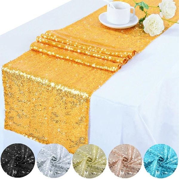 Falda de mesa Sparkling Sequin Flag Decoración de la boda Mat