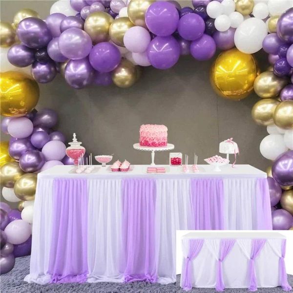 Falda de mesa, rodapié de tul, fiesta de cumpleaños, boda, tutú, decoraciones para baño de bebé, decoración del hogar