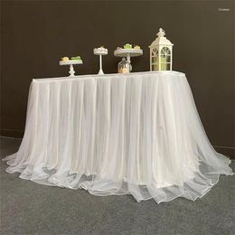 Tafel rok tule tutu organza voor feest trouwhuis decoratie verjaardag baby shower chiffon gaze bruids sluier plinten