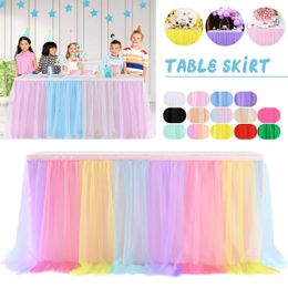 Jupe de table Tutu Tulle jupe de table nappe couverture bébé douche mariage anniversaire vaisselle décor Banquet maison fête fournitures décor à la maison 231019