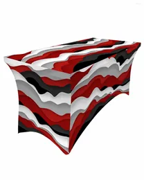 Table Skirt Waves Black Red Gradient Mariage élastique El Birthday Cover Buffet Nateclothor