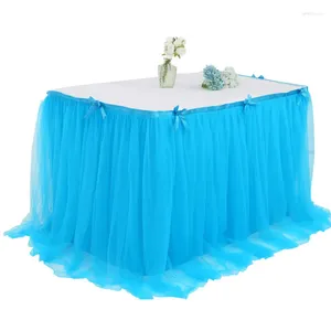 Jupe de Table Tutu en Tulle pour fête de mariage, vaisselle en tissu, décoration de maison pour fête prénatale, anniversaire, Banquet, noël