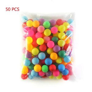 Tafeltennisballen, 50 stuks, kleurrijke pingpong, 40 mm entertainment voor spel, mat, gemengde kleuren 231006