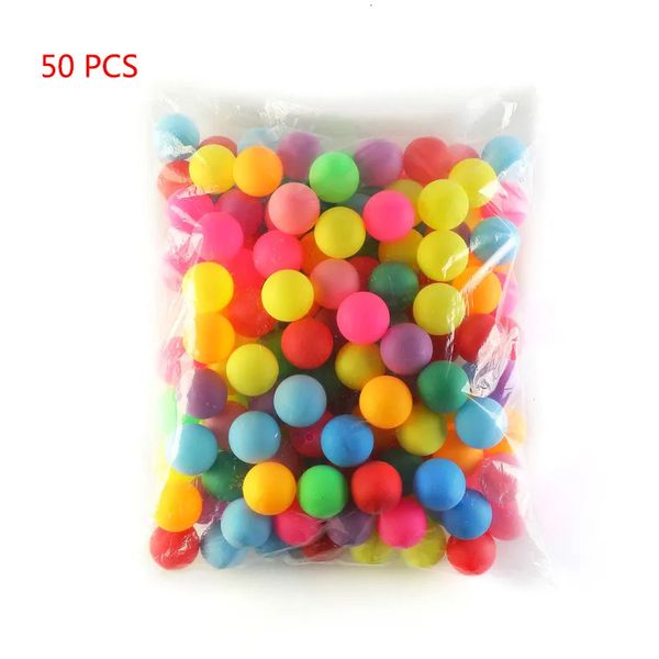 Pelotas de tenis de mesa Paquete de 50 piezas Ping Pong colorido Entretenimiento de 40 mm para juegos Colores mezclados esmerilados 231006