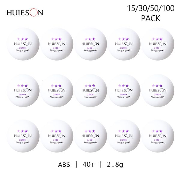 Balles de tennis de table Huieson Balles de ping-pong 3 étoiles DJ 40 ABS Balles de tennis de table 100503015 Pack 230320