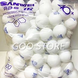 Balles de Tennis de Table SANWEI 3STAR TR ABS Matériel Plastique 40 formation Poly Ping Pong 230307
