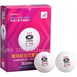 Pelotas de tenis de mesa YINHE 3Star H40 3 estrellas Material cosido ABS plástico Poly Ping Pong 230307