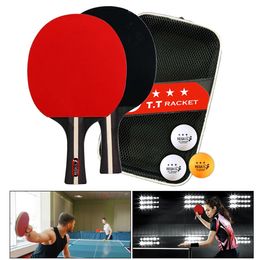 Paletas de tenis de mesa, 2 raquetas, 3 pelotas, juego de paletas de ping pong, juego profesional de ping pong para 2 jugadores con bolsa para torneos 240123