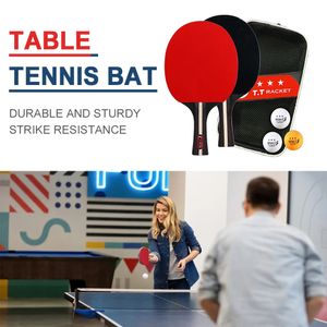 Table Tennis Pagdles 2 Raquettes 3 Balls Ping Pong Set Professional Player for Beginners Training Game 240419