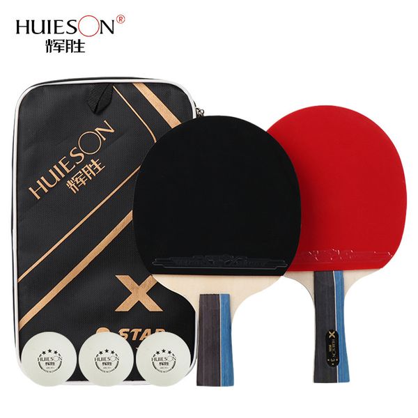 Table Tennis Racket Lot Light Professional Glue Paire HUIESON HUIESON 3 étoiles à colle revers à colle de table Match de tennis