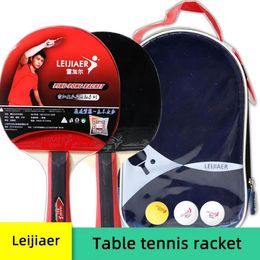 Raquette de tennis de table à manche long, 2 pièces, ensemble de ping-pong professionnel, caoutchouc à boutons, lame de haute qualité, pagaie de batte avec sac 240124