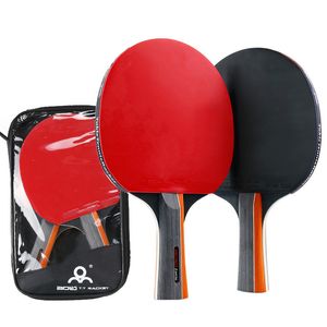 Raquettes de tennis de table 1 paire de raquettes professionnelles en caoutchouc carbone ping-pong court manche long entraînement pagaie 230113