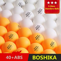 Tafeltennis Raquets BOSHIKA Merk ABS Materiaal 40 Slip Geel en Wit Groothandel Prijs Hoge Kwaliteit Ping Pong Ballen 230608