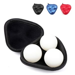 Raquetas de tenis de mesa Huieson Estuche de pelota de tenis de mesa de cuero portátil Caja dura Durable Bolsa de pelota de ping pong Mini bolsa impermeable ligera 3 colores 230603