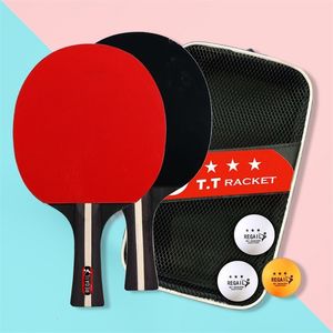 Tafeltennisraquets Peddels 2 rackets 3 ballen Pingpongpeddel Professionele spelersset met tas voor geavanceerde training 231213