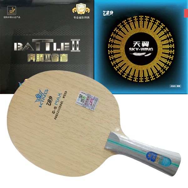 Raquets de tennis de table Pro Combo Raquette 729 C5 Blade avec Provincial Battle II 2 et SkyWing Caoutchouc avec éponge 230821