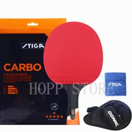 Tafeltennisrackets STIGA 6-sterren racket offensief professionele carbon puistjes in rubber Originele Stiga rackets Ping Pong Paddle Bat 230627