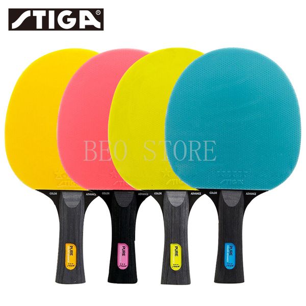 Raquettes de Tennis de Table STIGA Pure raquette colorée boutons en caoutchouc professionnel Original Stiga raquettes Ping Pong Paddle Bat 230307