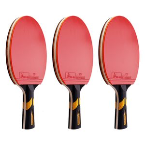 Tafel tennis raquets tafel racket hout plus koolstofvezel offensief lange handgreep korte horizontale grip pingpong racket mes met rubber 230113