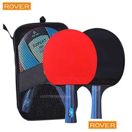 Tafeltennisrubbers 2 stuks Pong Racket Beginners 3-sterren trainingsset Puistjes in Tal Rubber Hoge kwaliteit Blade Bat Drop Delivery Spor Dhfy3