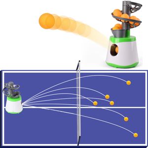 CACINES DE CENAJE DE TIPA 4AA Mini Robot Service Máquina de lanzamiento entrenador de juegos para niños adultos Racquet de regalo de regalo 40 Ping Pong Ball 230816