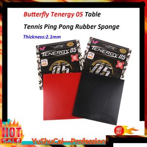 Conjuntos de tenis de mesa Butterfly 05 Raqueta de goma Skin Pong Esponja 2,1 mm Raqueta adhesiva inversa Er Accesorios de entrenamiento Drop Entrega DHR6A