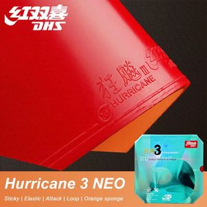 Table Tennis Sets Original Neo Hurricane 3 Rubber Sticky Professional Ping Pong with Highdense Sponge for Attack Loop 231114