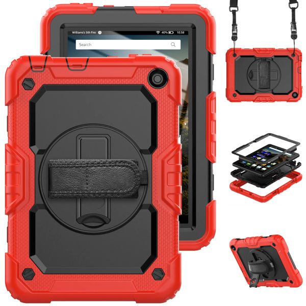 Funda de tableta para Amazon Kindle Fire HD 8 Plus HD 10 10,1 pulgadas cubierta 360 soporte giratorio funda protectora de silicona