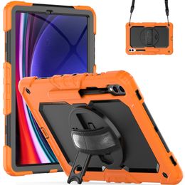 Heavy Duty Case voor Samsung Galaxy Tab S9 11 inch S9FE Handriem 360 Rotatie Stand Schokbestendige Tablet Cover met Schouderkoord Schermbeschermer PET-folie
