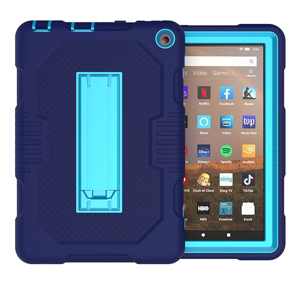 Étuis pour tablettes pour Amazon HD 8 Plus avec fonctions de béquille, housse de protection antichoc et anti-chute