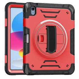 Tablet -hoesjes voor iPad 10,9 10e generatie Case met potloodhouder Schouderband Handband 360 ° Roterende standaard robuuste schokbestendige tabletafdekking