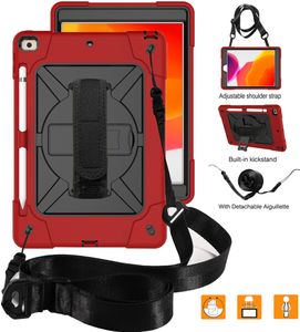 Fundas para tabletas para iPad 6/Air2/Pro9.7 Pro 10.2 pulgadas 7.a 8.a generación 2019/2020 9.7 2018/2017 Soporte de rotación de 360 grados Cubierta protectora a prueba de golpes Correa de mano para el hombro