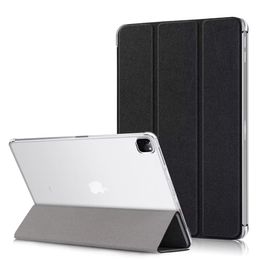 Étuis pour tablette pour iPad Pro 12.9 pouces 12.9 "2022 2021 étui en cuir PU Funda mince dos transparent antichoc Capa couverture fonction de réveil automatique