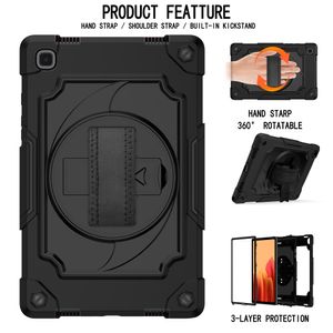 Étuis pour tablette pour Samsung TAB A 10.1 T510 T515 A7 10.4 T500 avec béquille rotative Protection 3 couches Anti-chute Main et bandoulière intégrées Rotation et amovible