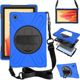 Tablet Cases voor Samsung Tab A7 10.4 T500 met 360 graden rotatie Standstand Design schokbestendige anti -valbeschermingsafdekking schouderhandriem