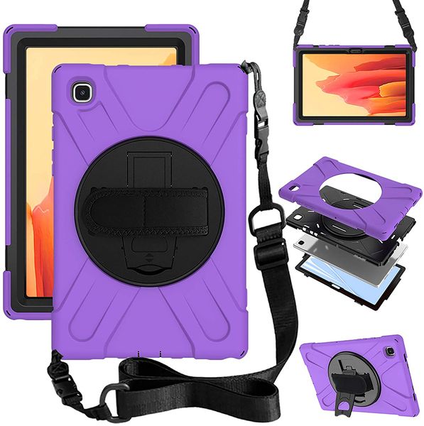 Étuis pour tablette pour Samsung Tab Active Pro 10.1 avec rotation à 360 degrés Conception de béquille Antichoc Anti Chute Housse de protection Épaule Dragonne