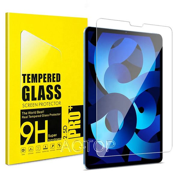 Protector de pantalla de vidrio para tableta, película de vidrio templado transparente HD, borde recto para iPad Pro 12,9