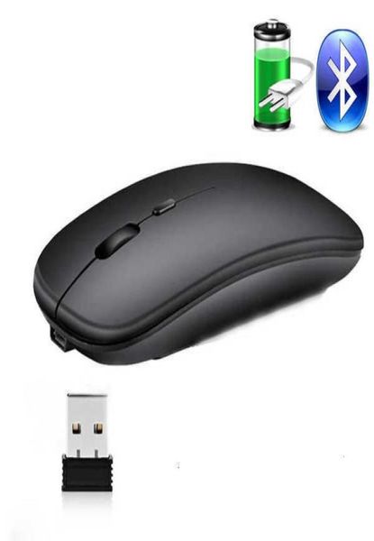 Ratón inalámbrico para ordenador portátil, periférico recargable RGB con Bluetooth, LED silencioso para juegos de PC, ergonómico, 2083322