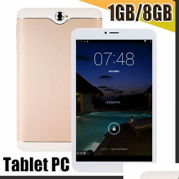 Tablet PC 168 3G 7 pulgadas Llamada telefónica Phabet 1024X600 Px Capactive Sn Mtk8312 CPU de cuatro núcleos Ram 1 GB Rom 8 GB Sistema Android 7.0 Gps Drop D Dhme9