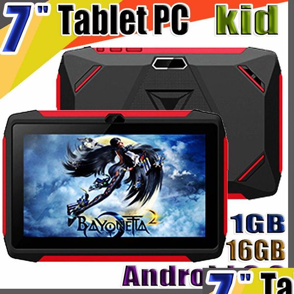 Tablette PC 168 Kid Q98 Quad Core 7 pouces 1024X600 HD SN Android 9.0 Allwinner A50 réel 1 Go de RAM 16 Go Q8 avec Bluetooth Wifi Drop Delivery Dhocv