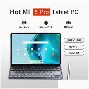 Tablet PC 2023 10,1 pouces Android 12.0 HD Global 12 Go RAM 512 Go Rom Double SIM Card ou WiFi Mi Pad Drop Livrowing Ordrowing Networking DHXUL