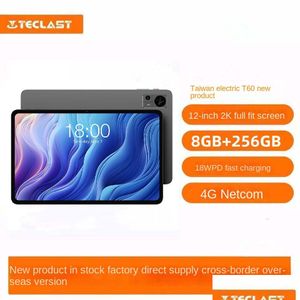 Tablet Pc 2024 Nieuwe Teclast / Taiwan Electric T60 12-inch Fl Fit Eight-Core 4G Alle Netcom 8G 128G Android 13 Drop Delivery Computers Netw Otoxb