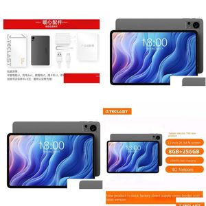Tablet Pc 2024 Nuevo Teclast/Taiwan Electric T60 12 pulgadas Fl Fit Ocho núcleos 4G Todo Netcom 8G 128G Android 13 Computadoras de entrega directa Netw Otuq4
