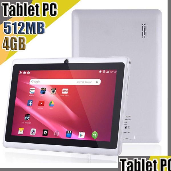 Tablette PC 20X 7 pouces capacitif Allwinner A33 Quad Core Android 4.4 double caméra 4 Go 512 Mo Wifi Epad Youtube Facebook Drop Delivery Com DHL