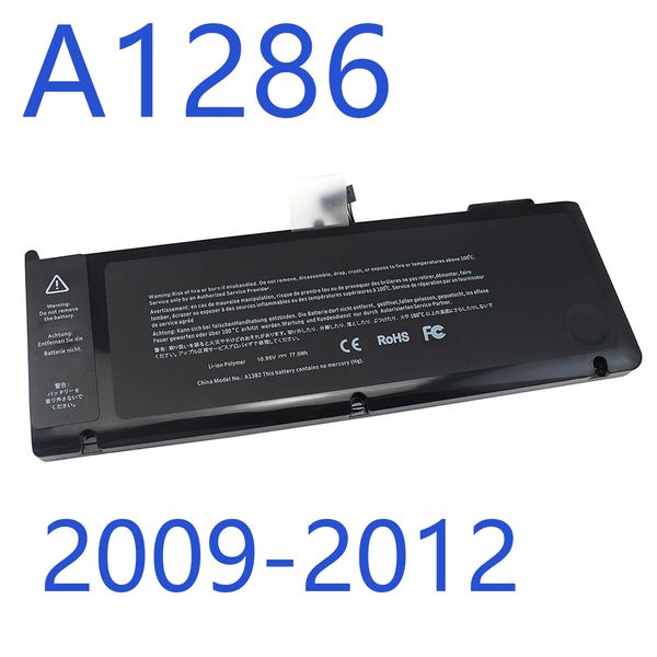 Batterie pour tablette et ordinateur portable, pour MacBook Pro 15 pouces, A1286, mi-2009, 2010, A1321, début/fin 2011, mi-2012, A13