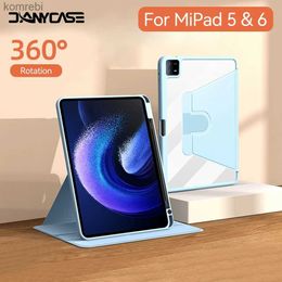 Étuis pour tablette PC Sacs Étui pour tablette rotatif à 360 ° pour MiPad 6/5 11 pouces pour Pad 6/5 11 Housse de protection en TPU Smart Sleep avec support et fente pour stylo L240217