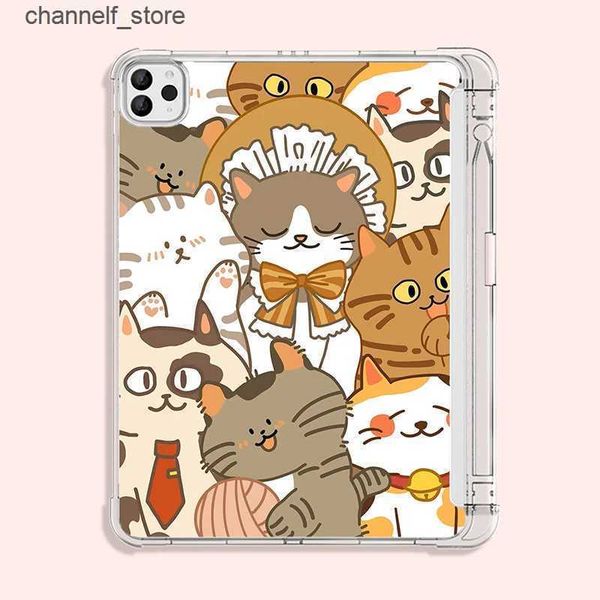 Étuis pour tablette PC Sacs Cartoon Cat Tablets Case pour iPad Case iPad 10e génération Pro 12.9 4e 5e 6e Air 4e 5e 10.9 Pro 11 2e 3e 4e iPad 10.2 8e 9thY240321Y240321