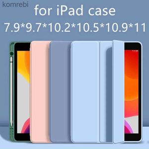 Tablet PC-hoesjes Tassen Case voor ipad Air 5 Air 4 10.9 2020 Pro 11 10.5 Air 9.7 2018 Mini Smart Cover met potloodhouder iPad 9 10.2 7e 8e generatieL240217