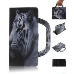 Tablet PC Cases Sacs Case pour Len Tab 3 8 Plus P8 Tb8703F Poignée Er Stand Portefeuille en cuir coloré Ding Tiger Lion Wolf Coque1589163 Dr Otq5M