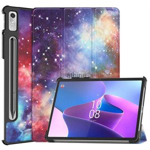 Étuis pour tablette PC Sacs Étui pour Lenovo Tab P12 12.7 2023 Trifold PU Cuir Support Smart Tablet Cover pour Xiaoxin Pad Pro 12 7 12.7 pouces avec réveil automatique YQ240118